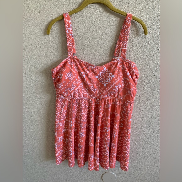 BloomChic Other - Bloomchic Orange/White Two Piece Swim Dress (US 14-16) NWT🌴